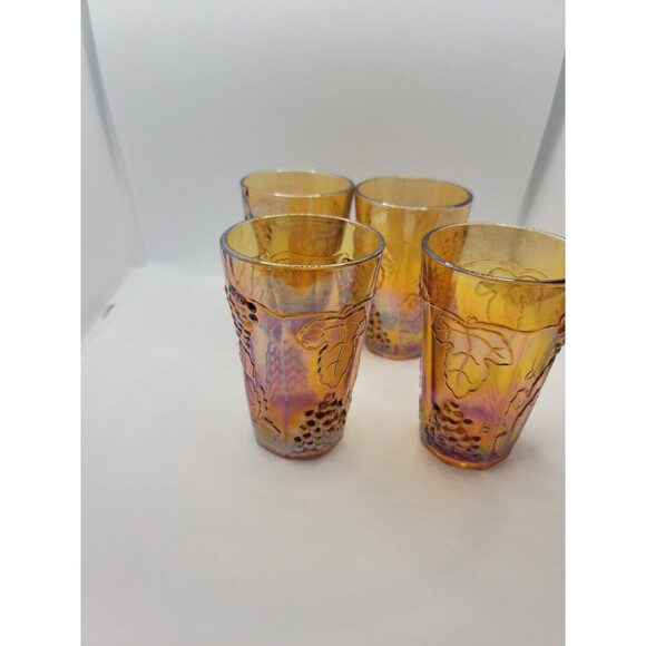 Carnival Glass Juice Glasses Set Of 4 - Picture 6 of 15